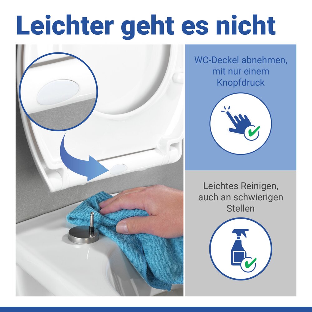 Premium WC-Sitz Mod. Ios  Thermoplast, Fix-Clip Hygiene-Befestigung