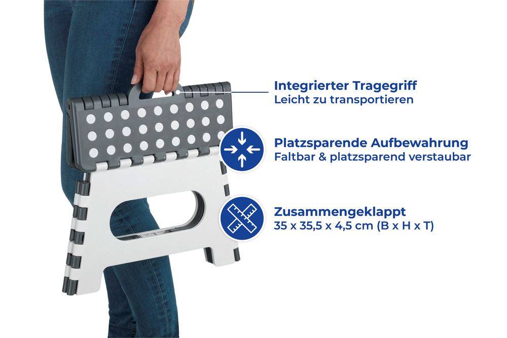 Klapphocker Mod. Secura  faltbarer Tritthocker