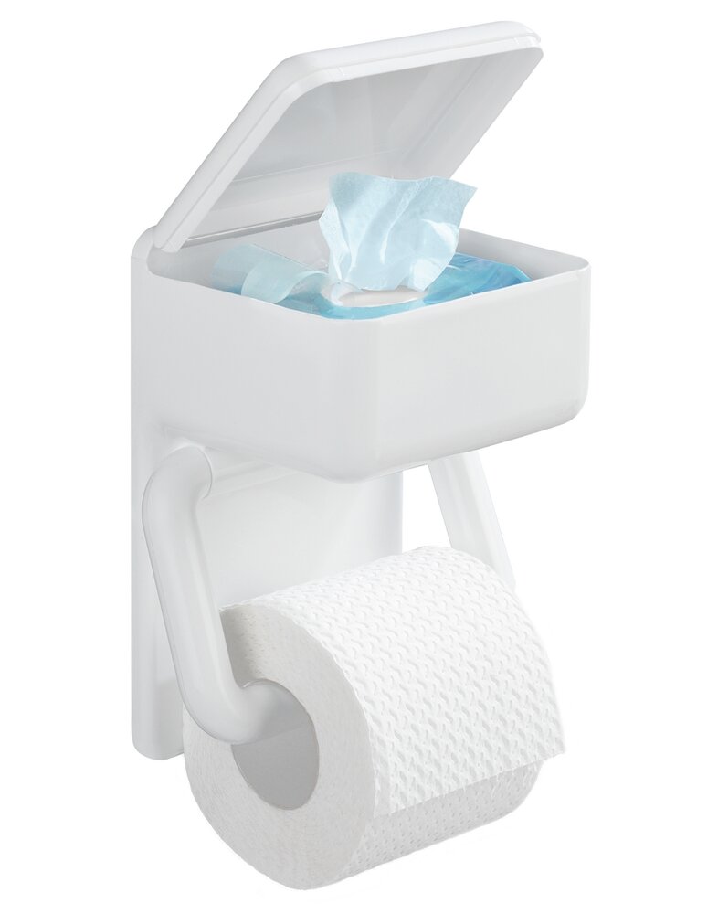 Toilettenpapierhalter 2 in 1  mit Ablage für feuchte Toilettentücher
