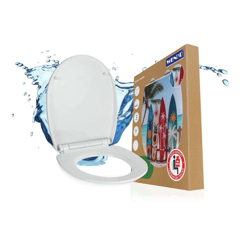 Abattant WC Mod. Louros  avec frein de chute et surface avec relief