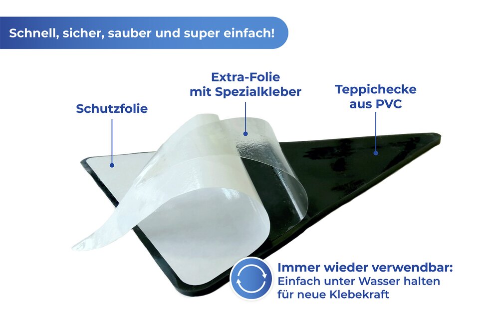 Anti-Rutsch Teppichunterleger 4er   für mehr Sicherheit