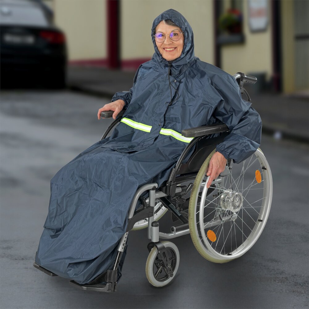 Rollstuhl-Regencape mit Ärmeln  wasser- und winddicht