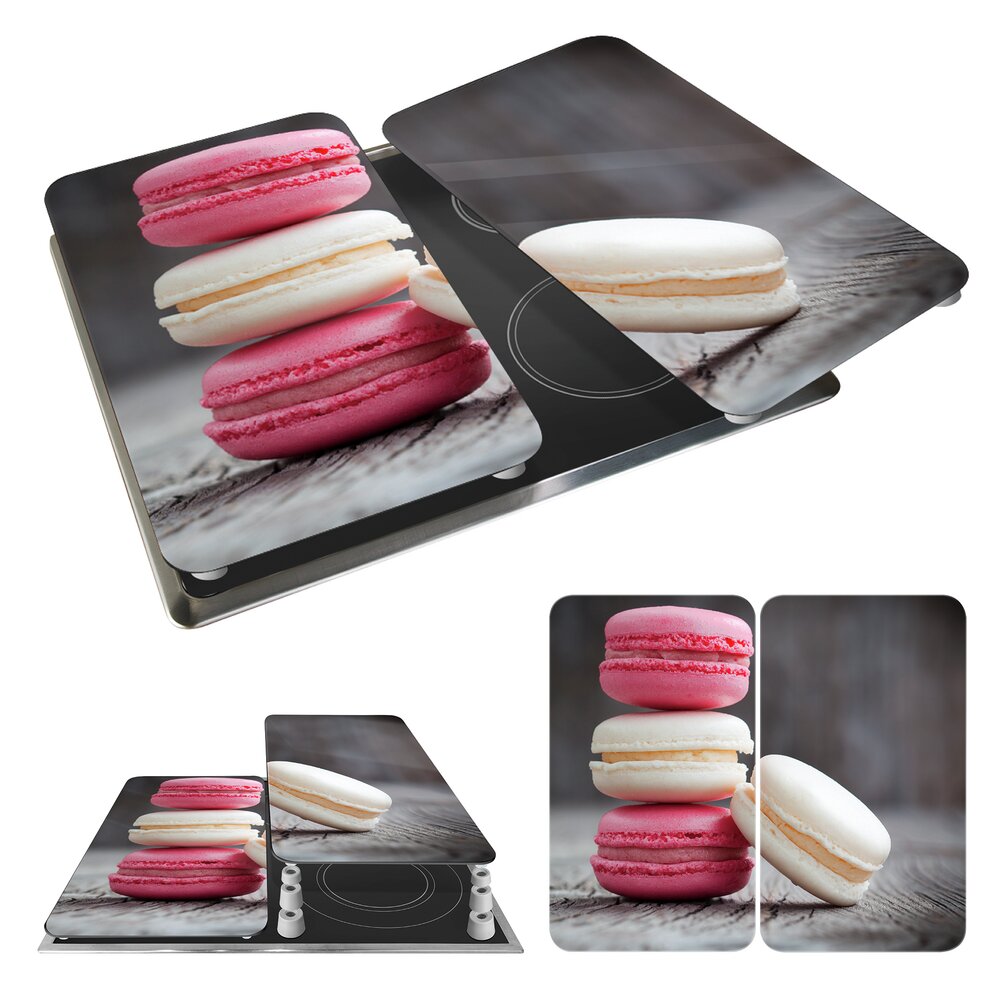 Plaque de Recouvrement Universelle Mod. Macarons, set de 2  pour tous les types de cuisinières