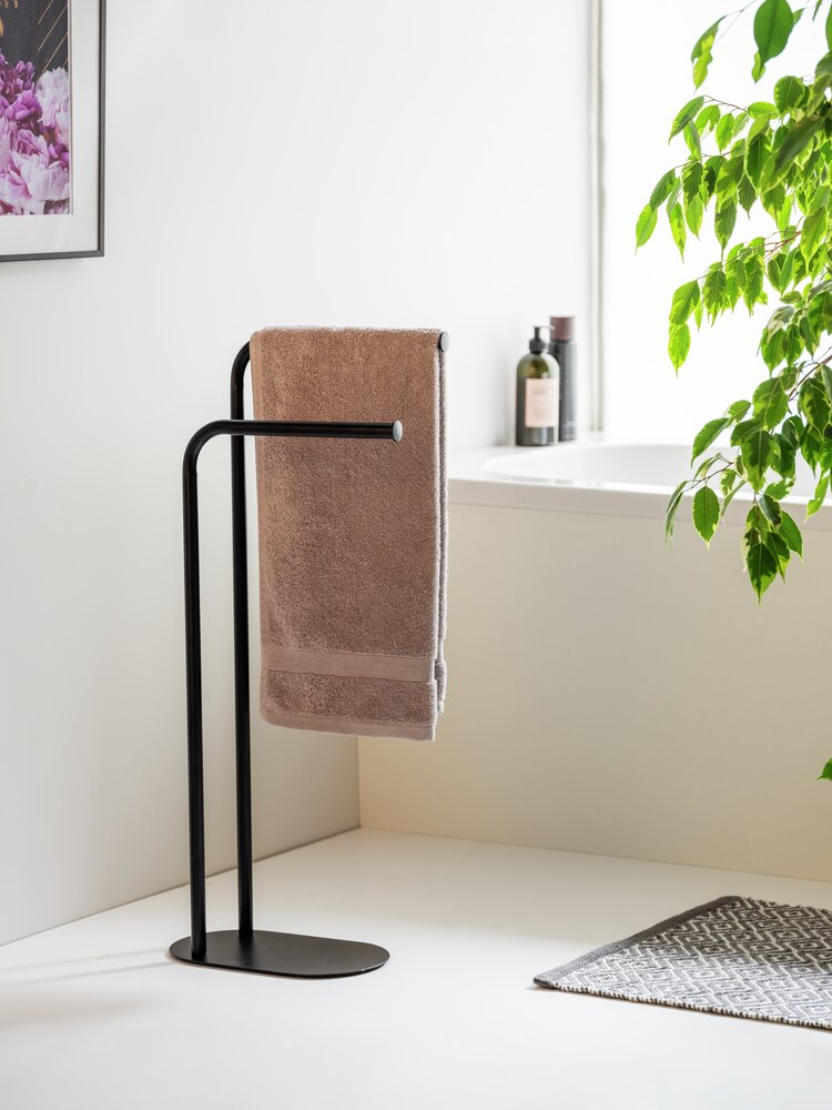 Handtuchständer Mod. Levante, schwarz, Stahl, 30x79x17 cm  rostfrei und platzsparend