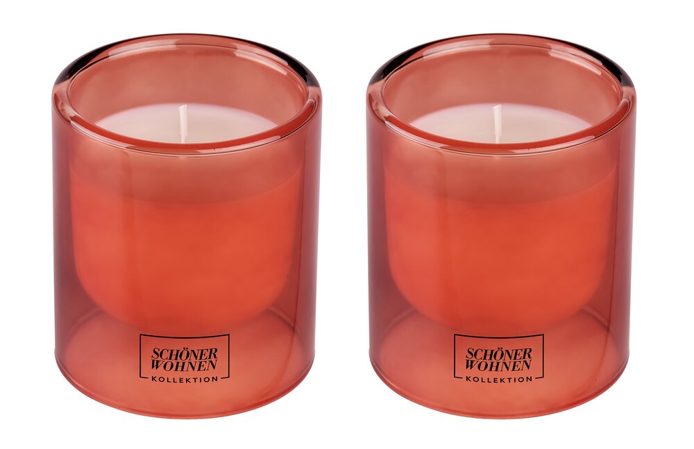 Collection SCHÖNER WOHNEN Bougie parfumée Mod. Sandalwood S, lot de 2  Durée de combustion : 20 - 25 heures