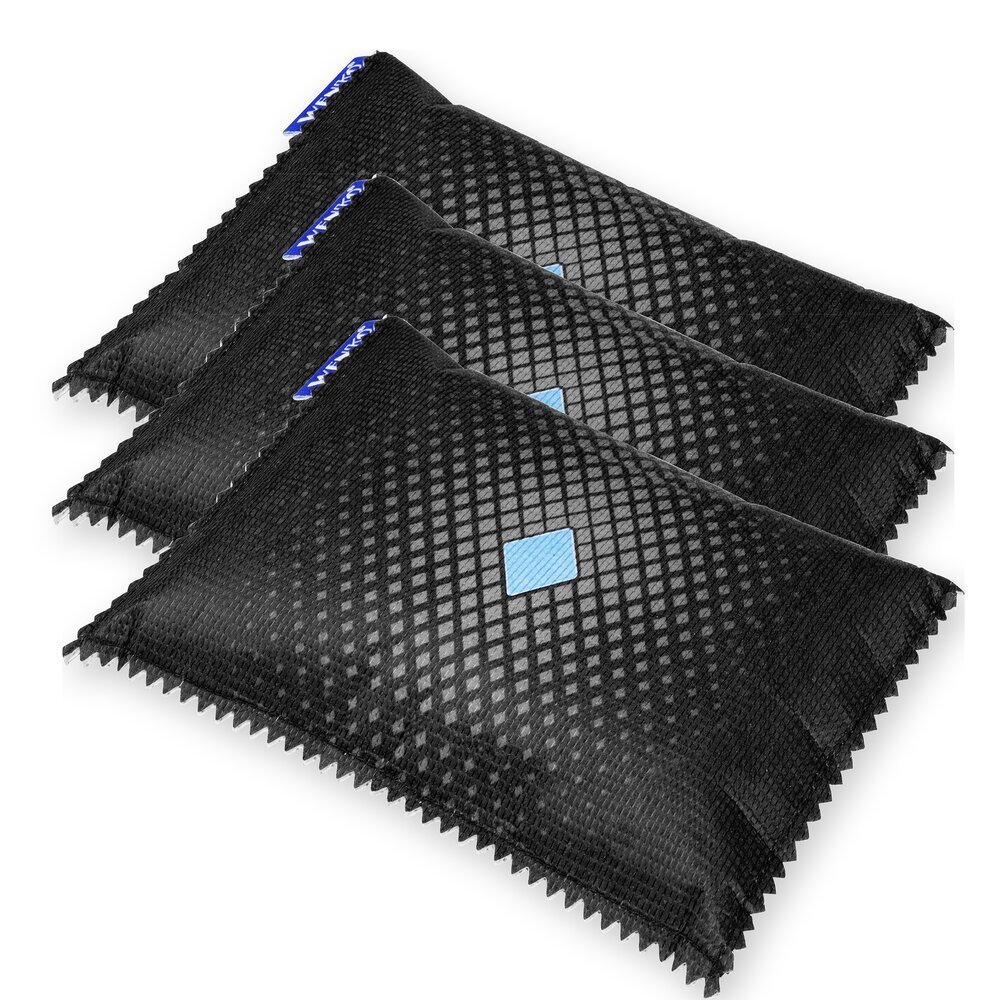 Ontvochtiger Mod. Universal, zwart/blauw, silicagel, 11,5x3x19 cm, set van 3