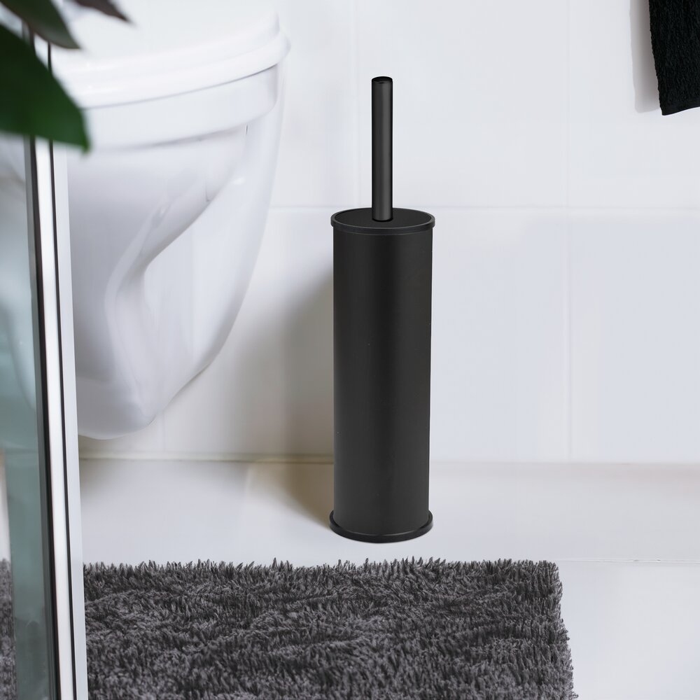 Garniture WC Olmedo Noir  en acier inoxydable, forme fermée