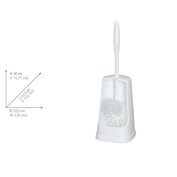 Brosse WC Simple  avec brosse pour nettoyer sous le rebord Blanc