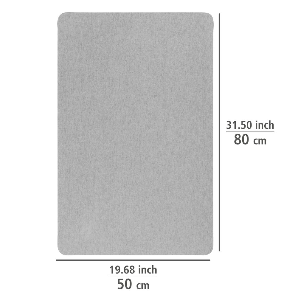 Tapis de bain à séchage rapide Gris  en 100 % polyester
