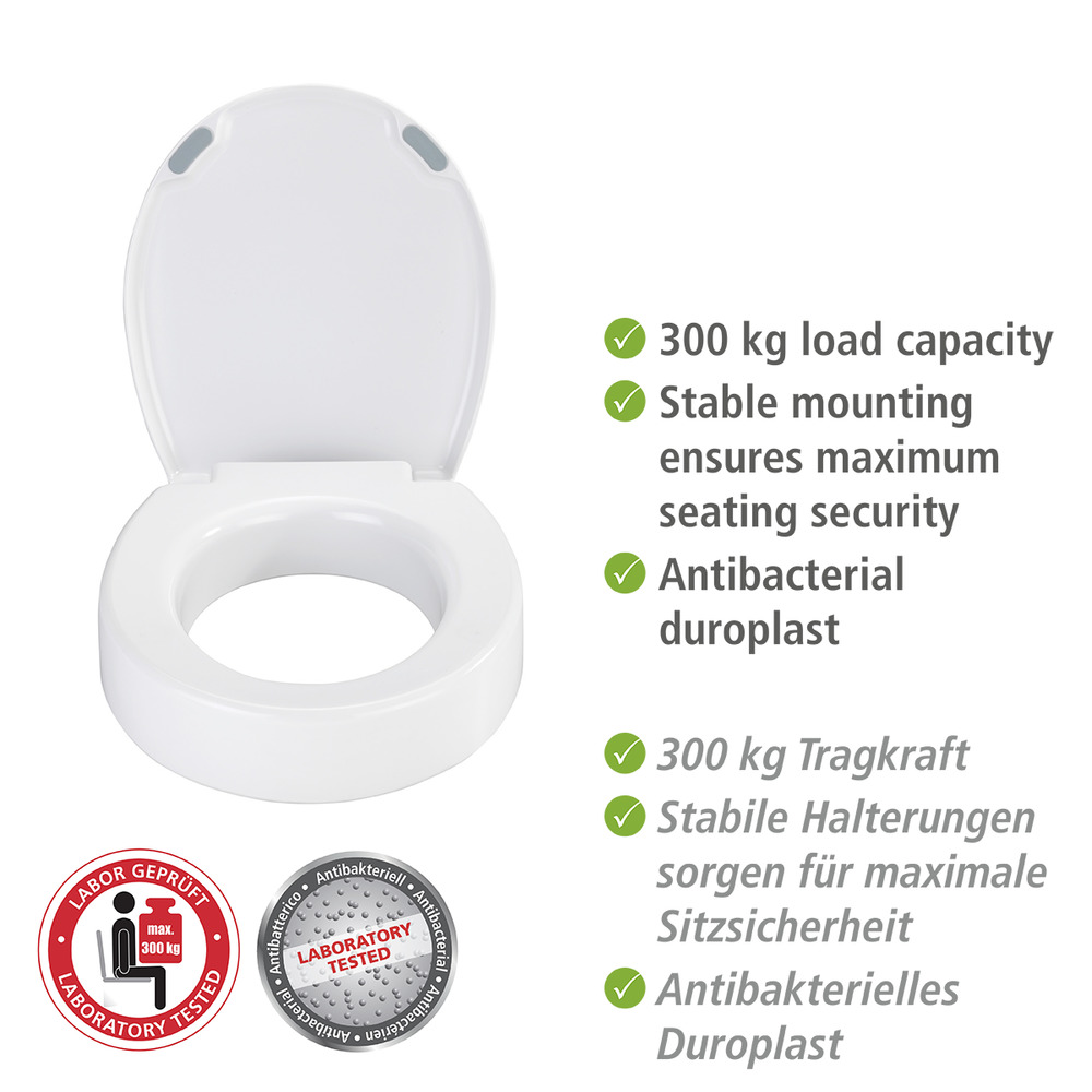 WC-Sitz Secura Comfort L  aus antibakteriellem Duroplast mit Sitzfläche