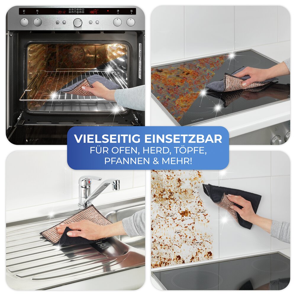 Mikrofaser-Kupfertuch 2in1, 2er Set  mit Wendefunktion
