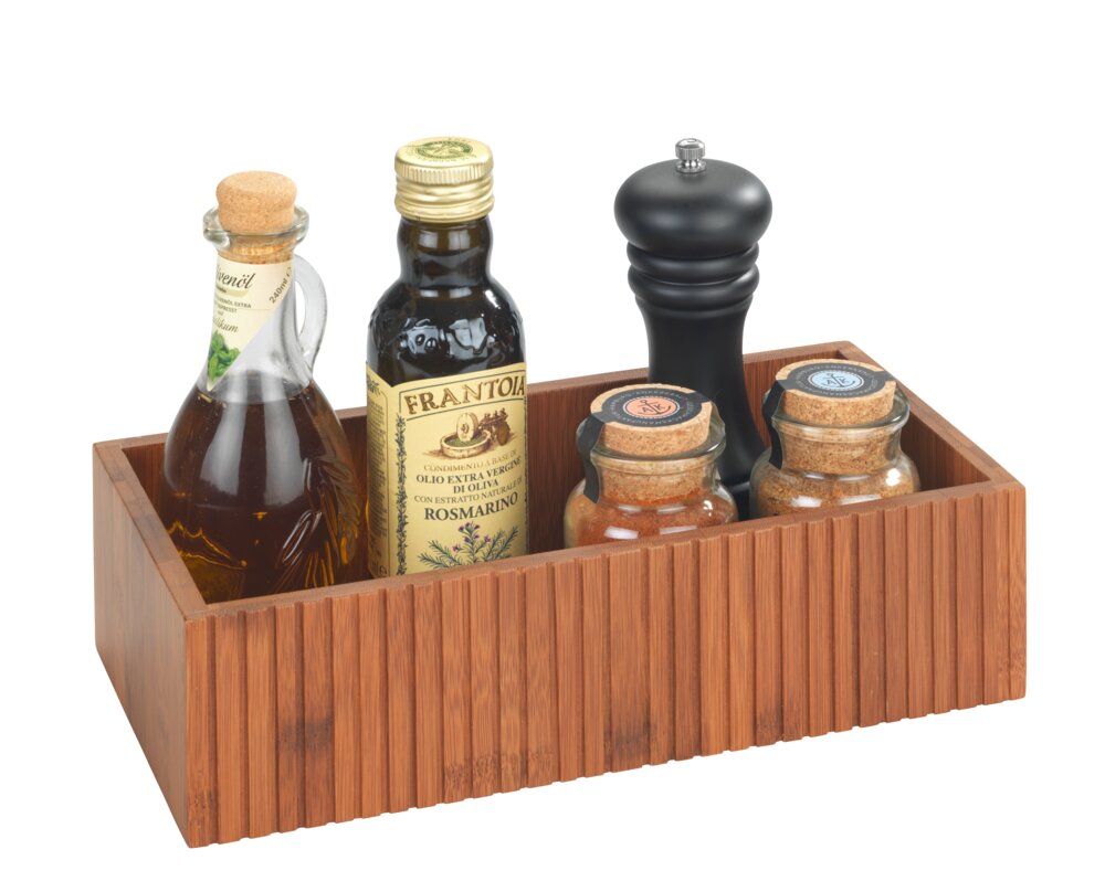 Aufbewahrungsbox Mod. Mera, 2er Set aus geräuchertem Bambus