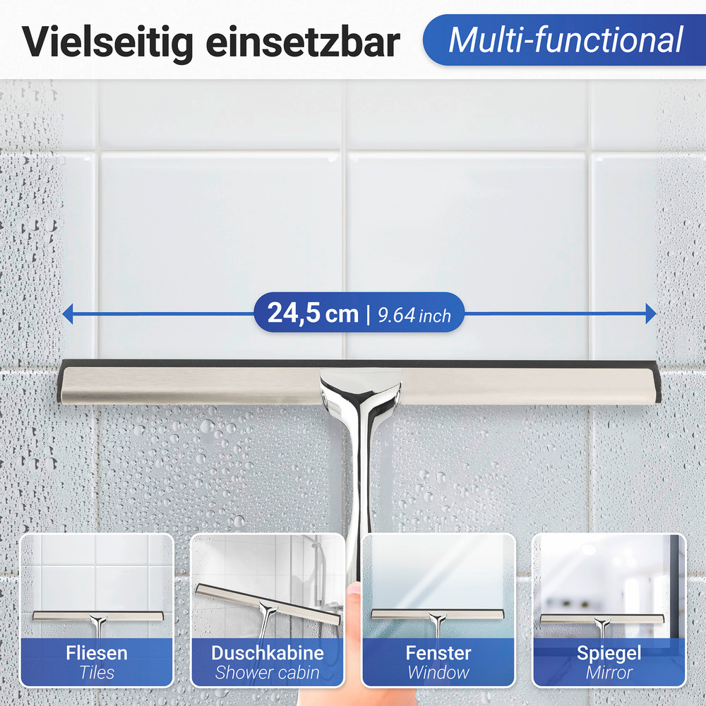 Badezimmerwischer Mod. Terni Plus  mit Turbo-Loc® Wandbefestigung