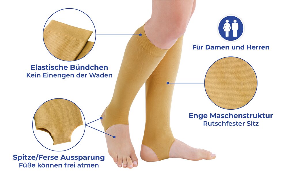 Stützstrümpfe hautfarben Größe L  ideal auf Reisen