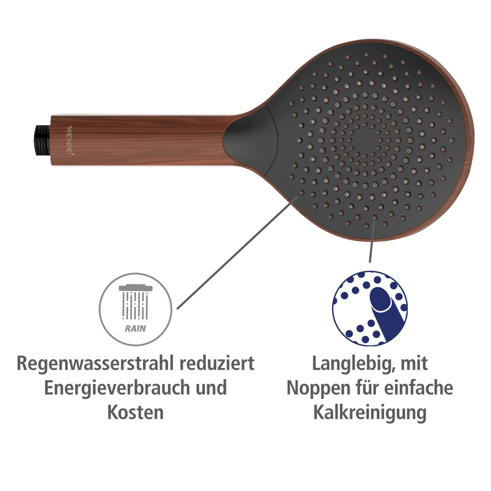 Duschkopf Watersaving Wood  Ø 12 cm