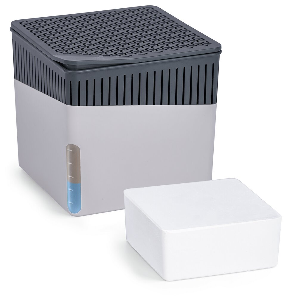 Déshumidificateur d'air Mod. Cube Gris 1000 g  pour pièces jusqu’à env. 80 m³
