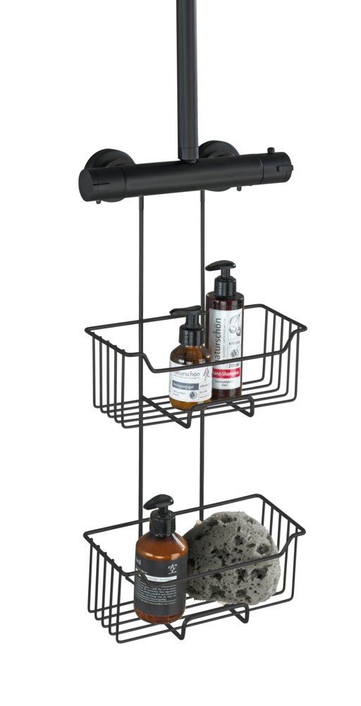 Thermostatische douchehouder Milo Zwart, 2 niveaus