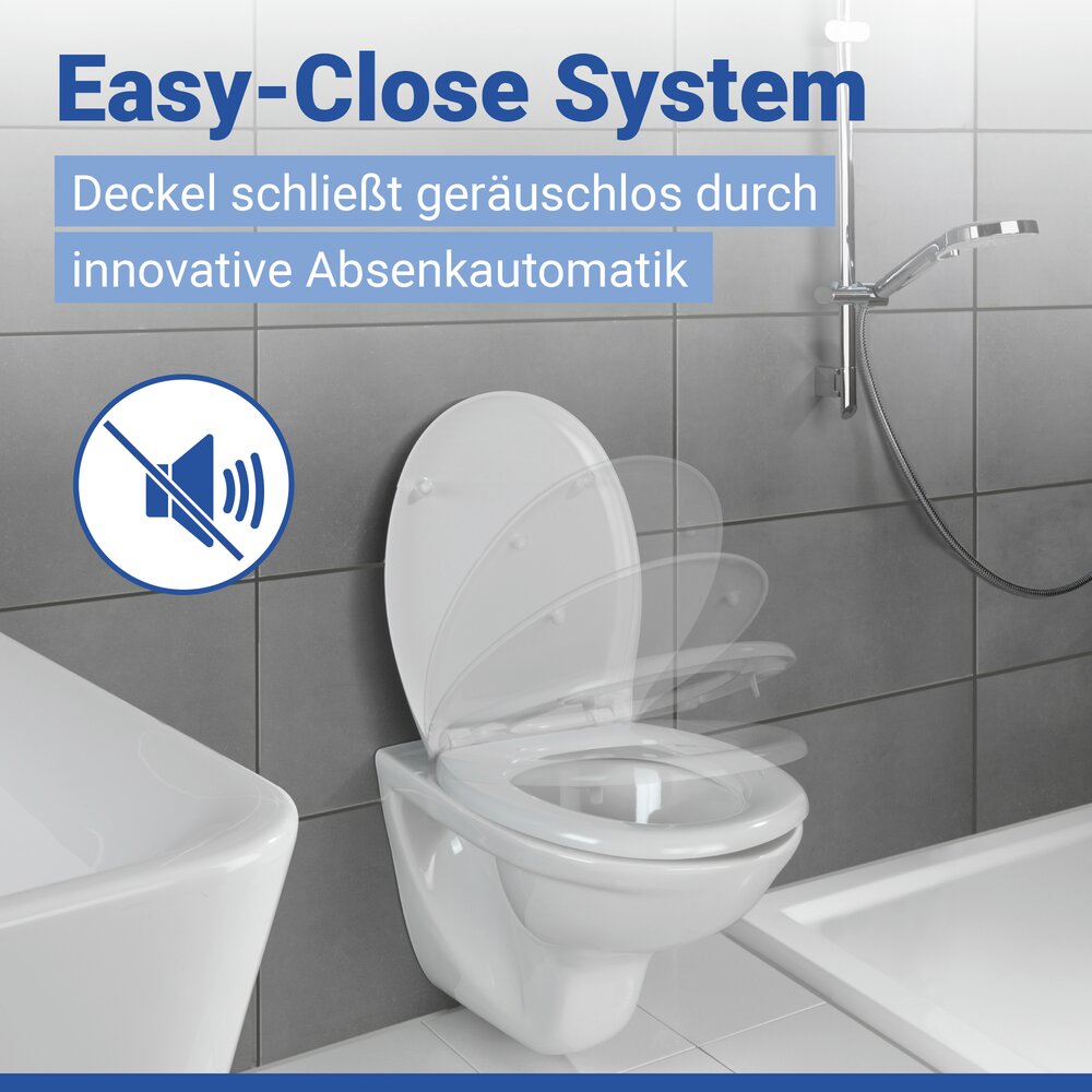 WC Sitz Mod. Rieti Weiß  stabiler Toilettensitz mit Absenkautomatik