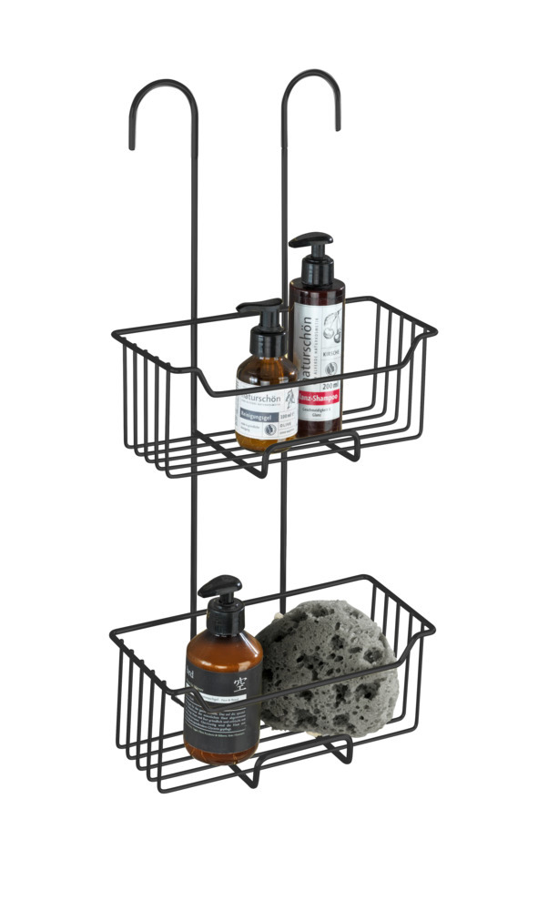 Thermostat-Dusch-Caddy Mod. Milo Schwarz, 2 Etagen  Edelstahl rostfrei