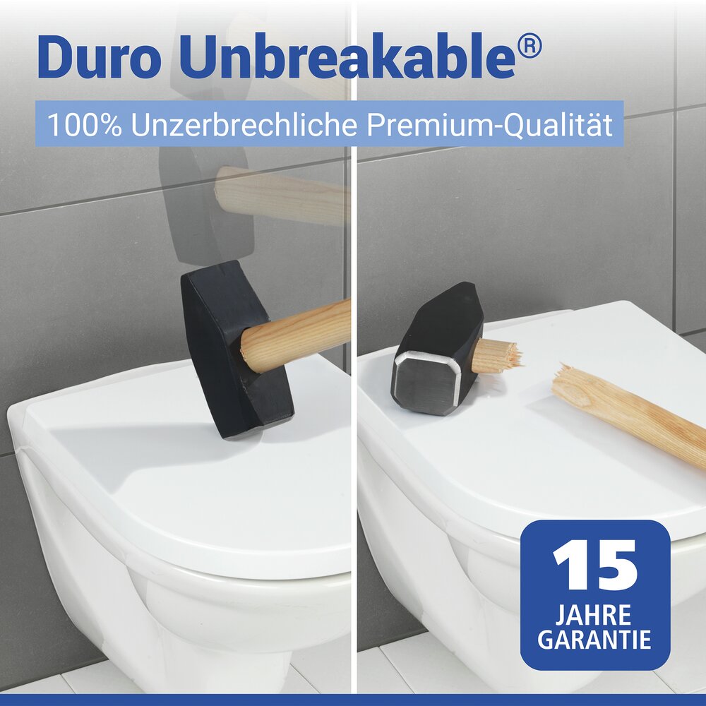 Abattant de WC Mod. Lagor DuroUnbreakable®, blanc  100 % incassable, avec frein de chute