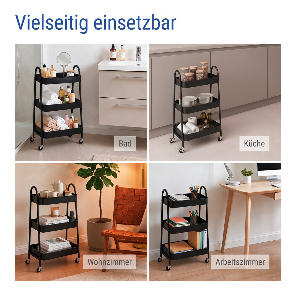 Haushaltswagen Mod. Torriana  mit 3 Ablagen