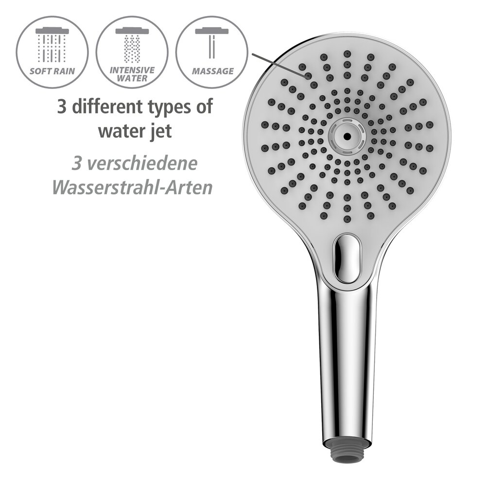 Pommeau de douche Blanc Chromé  diamètre 13 cm
