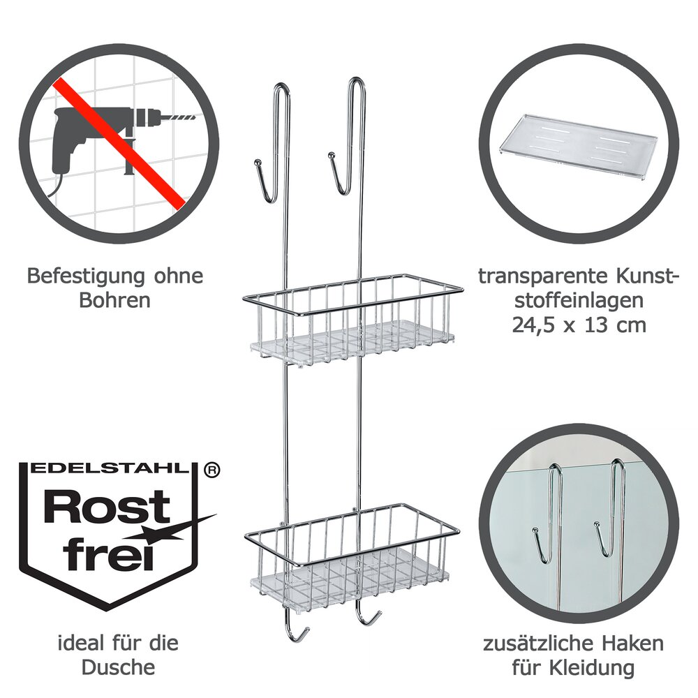 Duschcaddy Mod. Aldo 2 Etagen  Edelstahl rostfrei