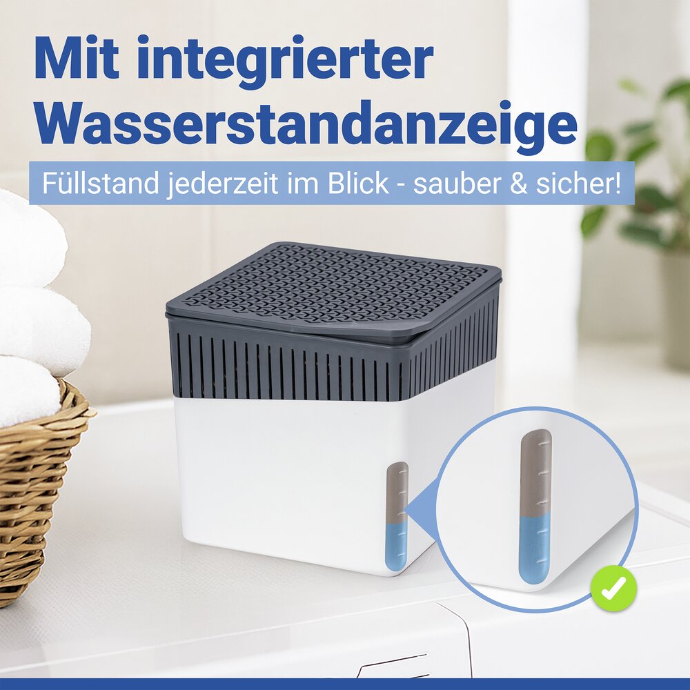 Luchtontvochtiger Mod. Cube Wit 1000 g en navulling