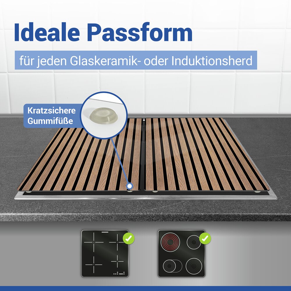 Fornuis Afdekplaten Mod. Hout, set van 2