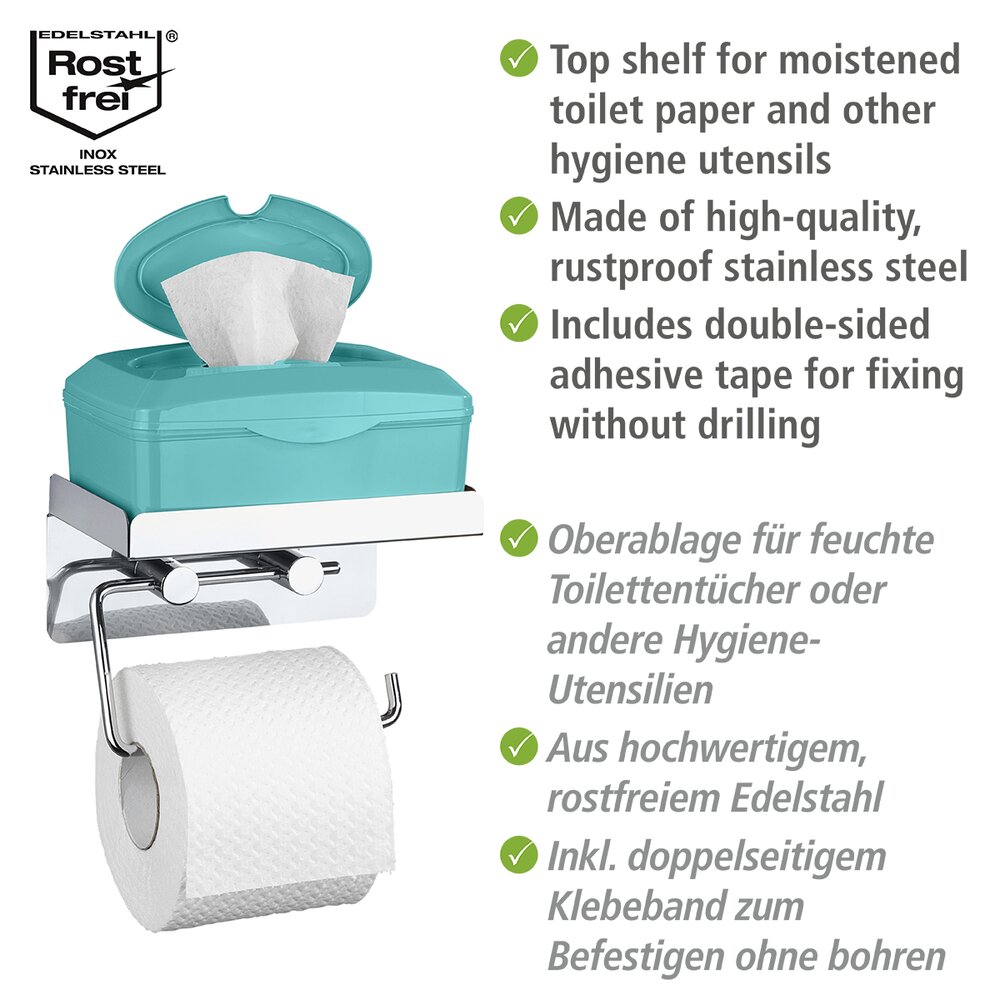 Toiletrolhouder 2 in 1 roestvrij staal