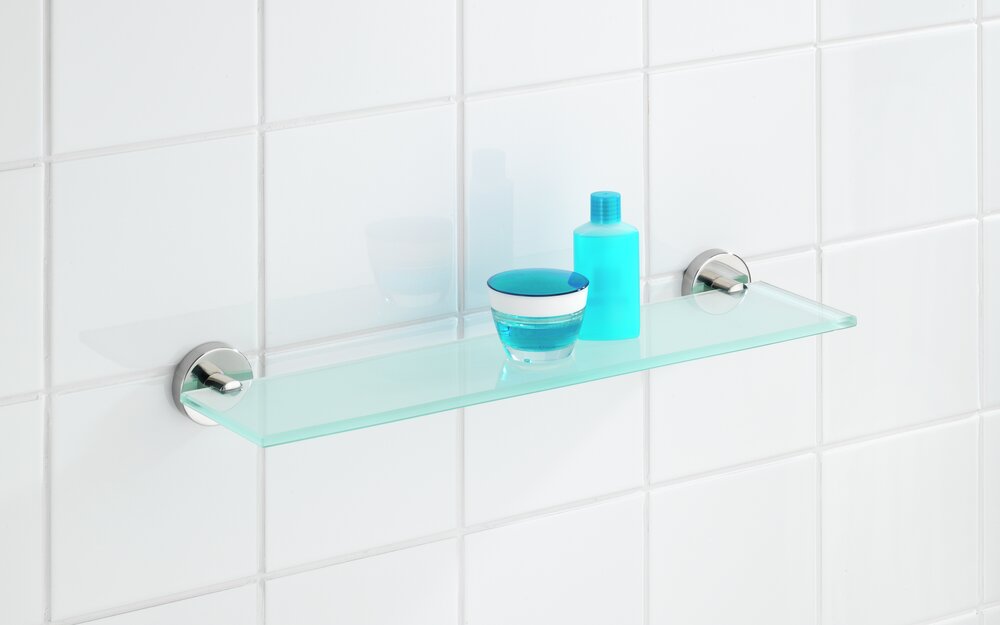 Glanzende glazen wandplank Bosio