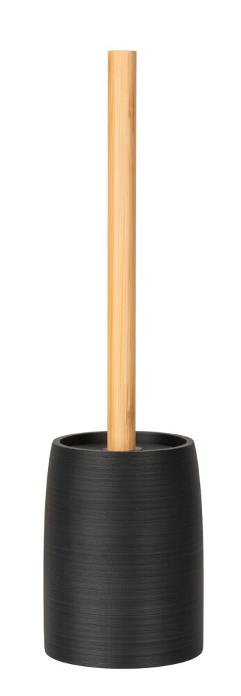 WC-Garnitur Mod. Altavalle, schwarz, polyresin, bambus, Ø10,5x38,5 cm  freistehend, hochwertiges polyresin