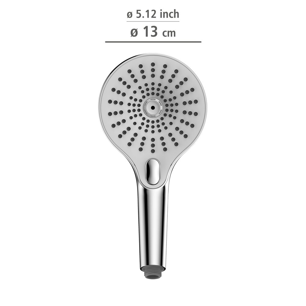 Pommeau de douche Blanc Chromé  diamètre 13 cm