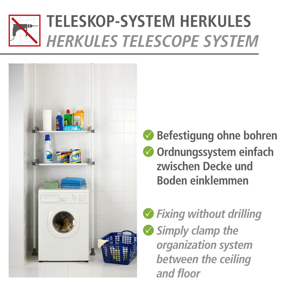 Teleskop-System Mod. Herkules Twin  aus pulverbeschichtetem Metall