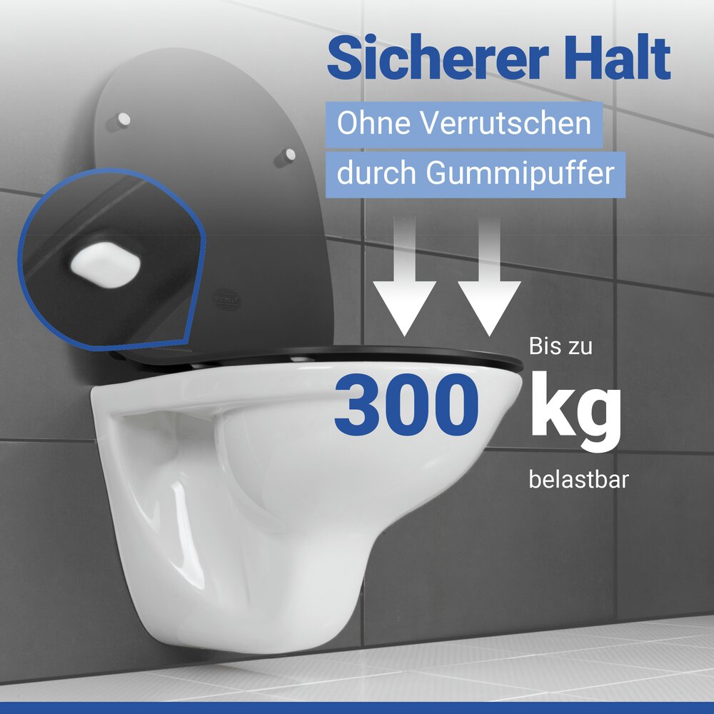 Abattant Premium Sedilo noir mat  abaissement automatique