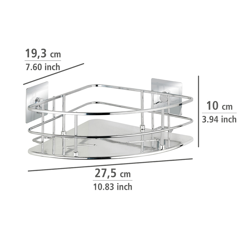 Turbo-Loc® Edelstahl Eckablage Mod. Quadro  rostfrei, Befestigen ohne bohren