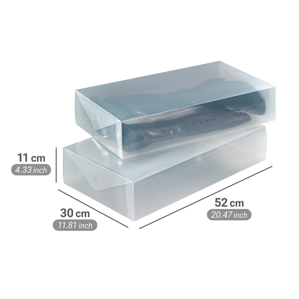 Aufbewahrungsbox für Stiefel, 2er Set  transparent