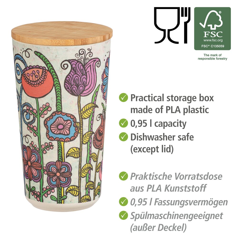 Voorraadpot PLA Bloemen 0,95 L