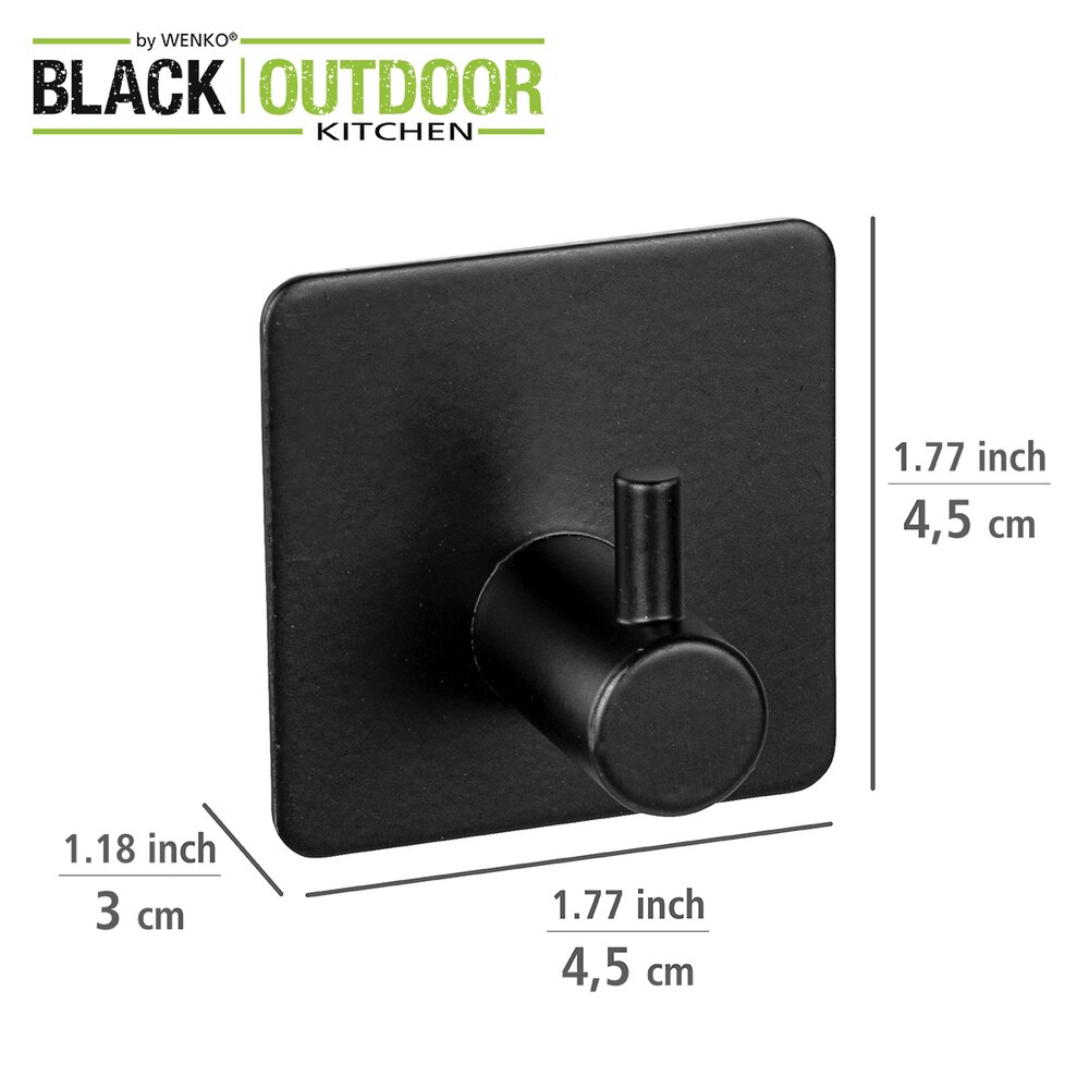 Lot de 4 crochets muraux Ureo Noir