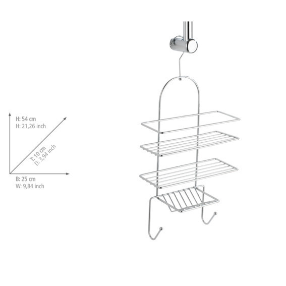 Exklusiv Duschdiener mit 3 Ablagen  Chrom