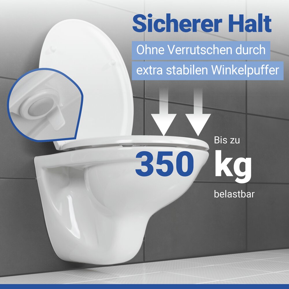 WC Sitz Mod. Rieti Weiß  stabiler Toilettensitz mit Absenkautomatik