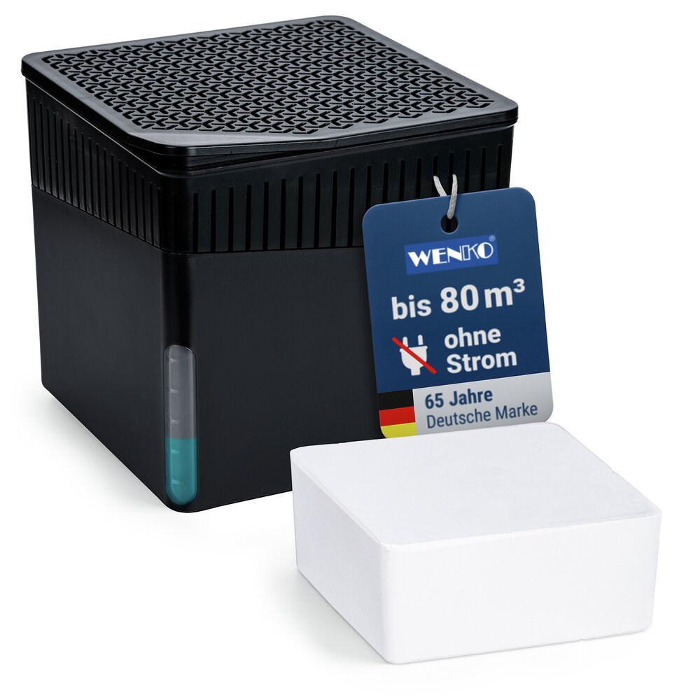 Raumentfeuchter Mod. Cube 1000 g Schwarz  beugt Schimmel und Gerüchen vor