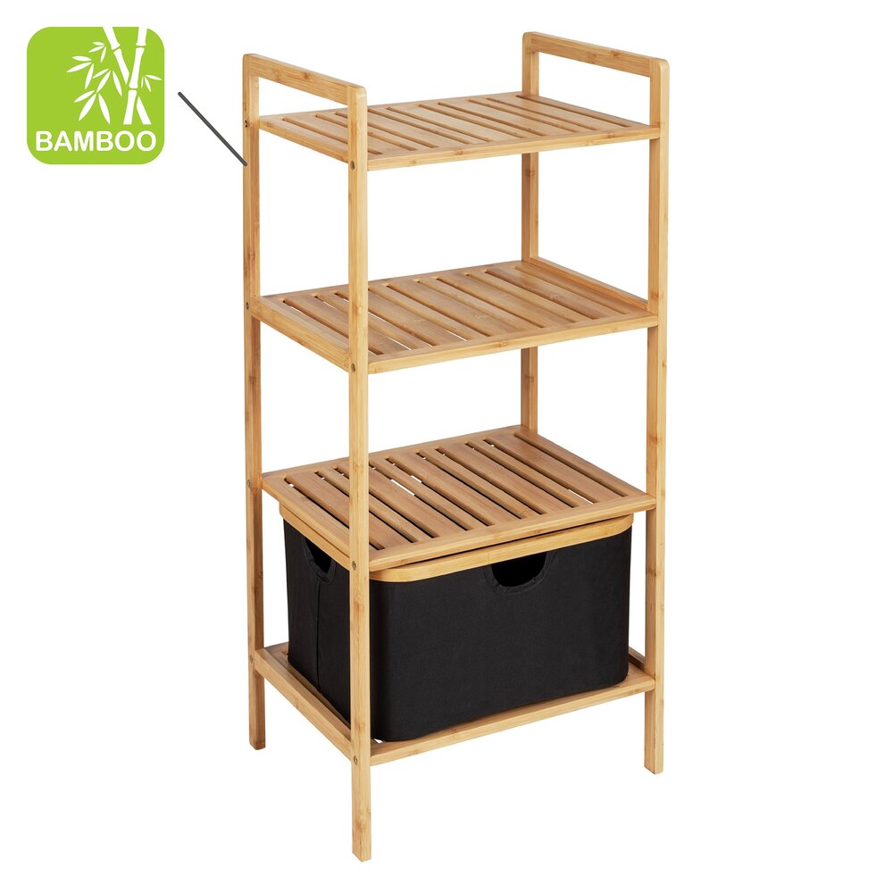 Étagère à 3 niveaux Mod. Ecori  bambou certifié FSC®, polyester