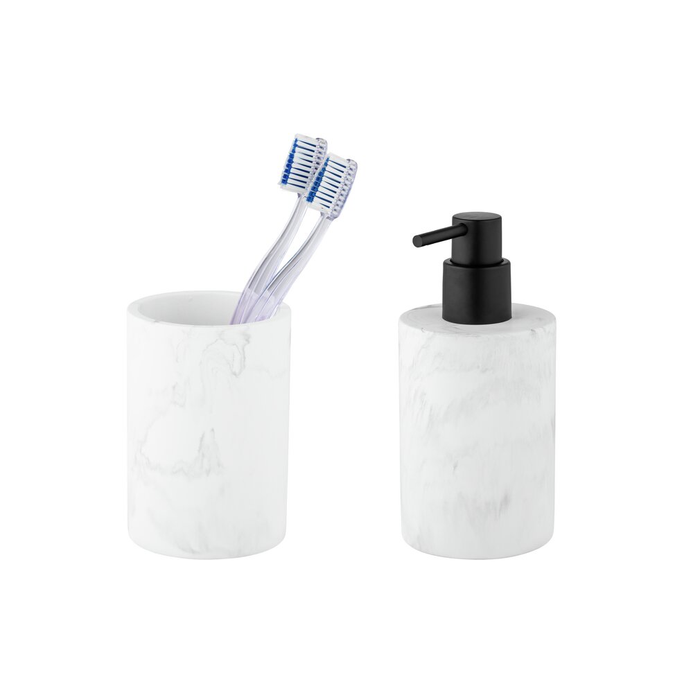 Seifenspender und Zahnbürstenhalter Mod. BALATRO  aus Diatomit