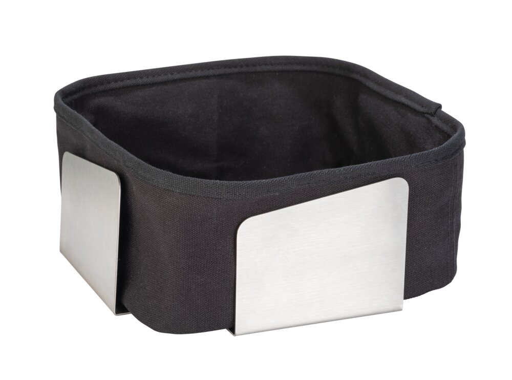 Broodmand Mod. Flavio, zwart, roestvrij staal/katoen, 20x9x20 cm