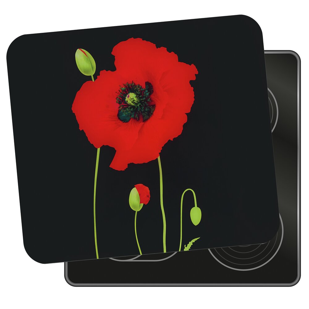 Multi-Platte Mod. Mohn  Spritzschutz, Herdblende, Schneidbrett