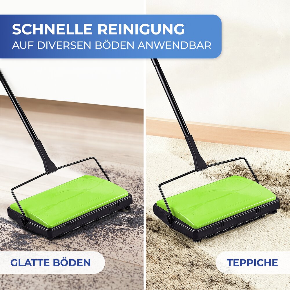Teppichkehrer Grün  stromloser Betrieb