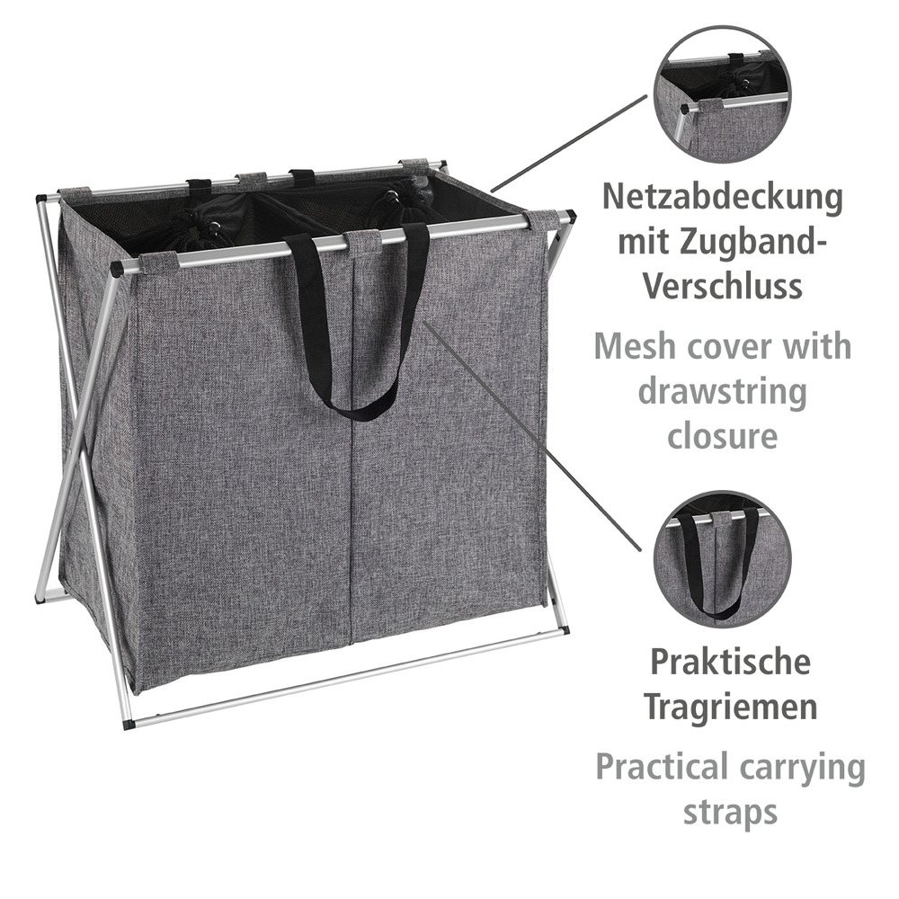 Wäschesammler Mod. Duo Grau meliert  Wäschekorb, 120 l