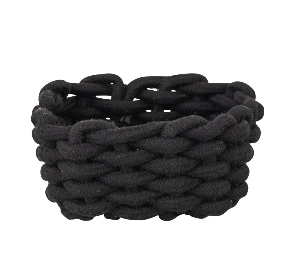 Panier de salle de bain Melara S, noir  en Cotton Rope