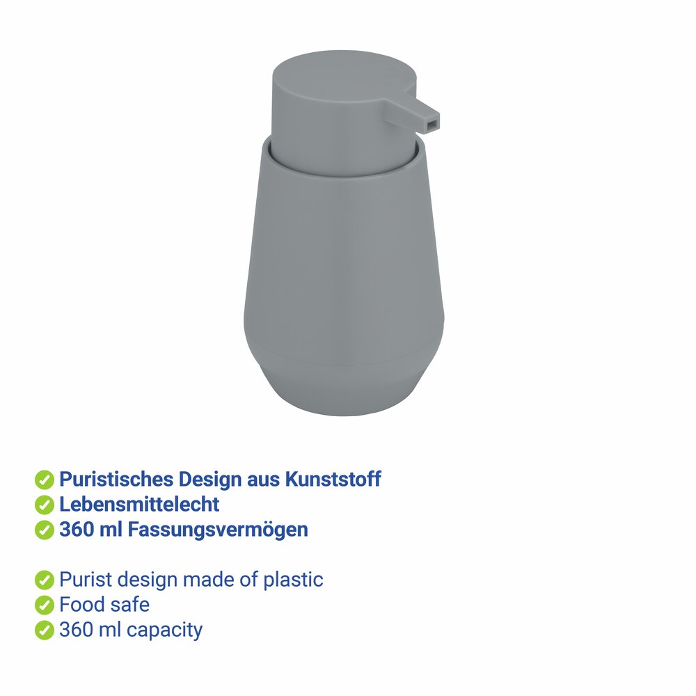 Seifenspender Mod. Vara Anthrazit  Fassungsvermögen: 360 ml